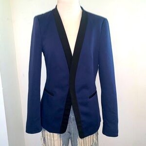 Zara Navy Blue Blazer w Black Trim Size M